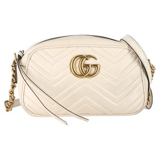 Gucci Gucci Kleine GG Marmont Camera Bag in Ivoorkleurig Kalfsleer