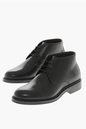 A.Testoni Brushed Leather Ankle Boots with Rubber Sole size 10