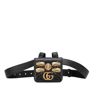 Gucci Pre-owned Leren Heuptas - Dames - Pre-owned - Zwart - Maat: ONE Size Leer