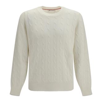 Brunello Cucinelli Kabelgebreide Kasjmier Trui - Heren - Truien - Beige - Maat: L Kasjmier