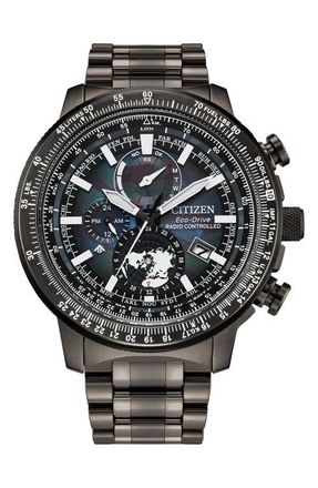 Citizen Promaster Geo Trekker GMT Eco-Drive Bracelet Watch, 46mm in Gray at Nordstrom