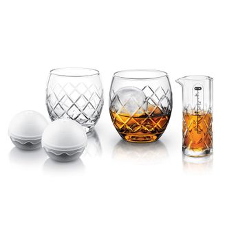 Final Touch Final Touch Hand-Cut On The Rock Glass 5 Piece Set