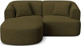 Cosmopolitan Design Sof&aacute; esquinero izquierdo modular 3 plazas tejido estructural verde