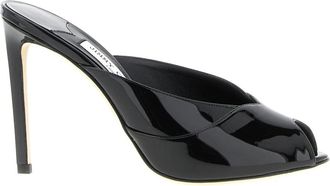 Jimmy Choo London Brigitte Mule 100 - Dames - Muiltjes - Zwart - 40 EU - Leer - Schoenen