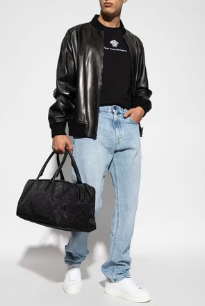 Versace T-shirt With Logo, Mens, Black