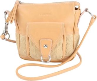 Loewe Pre-owned Cross Body Bags, female, Beige, Size: ONE SIZE Pre-owned Canvas Shoulder Bag