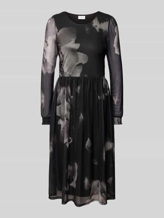 Vila Knielanges Kleid mit Schl&uuml;sselloch-Ausschnitt Modell VOLETTE in Black, Gr&ouml;&szlig;e L