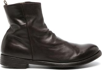 Officine Creative zip-up leather ankle boots - men - Calf Leather/Calf Leather/Rubber - 42 - Brown
