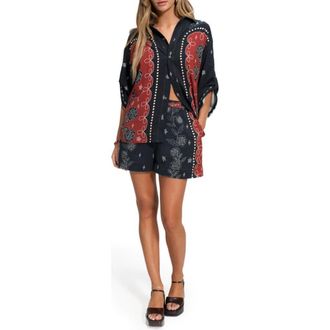 Agua Bendita Linny Bowly Cover-up Shorts in Black at Nordstrom, Size Medium