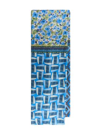 Maliparmi floral geometric-pattern scarf - Blue