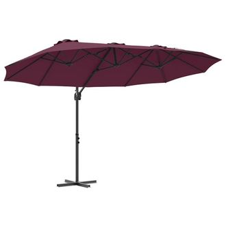 Berkfield Home Garden Cantilever Parasol with Lock Bordeaux red Large in Burgundy