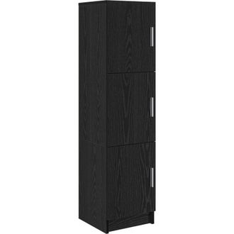 vidaXL Vidaxl - Mueble Alto Roble negro 31.5 x 32 x 124 cm Madera contrachapada