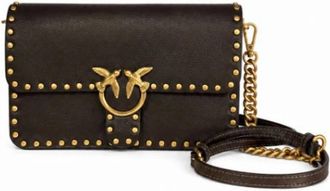 Pinko Love One Foldover Bag - Dames - Schoudertassen - Bruin - ONE Size - Leer - Tassen