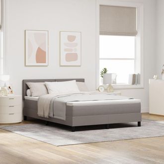 vidaXL Cama Box Spring Con Colch&oacute;n Con Colch&oacute;n Taup&eacute; 160 X 200 Cm Tela Vidaxl