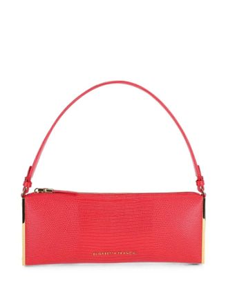 Elisabetta Franchi Shoulder Bag Gold Trim Red Passion