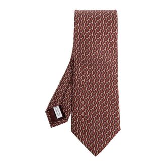 Ferragamo Accessoires, Heren, Bruin, ONE Size, Leer, Zijden Stropdas