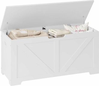 Woltu 1x Panca contenitore con portaoggetti Panca Bianco.100x40x47cm.76L - Woltu