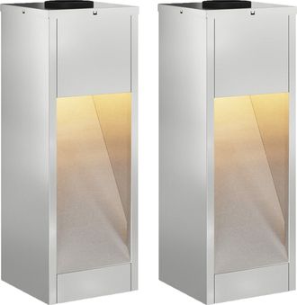 vidaXL Luz De Sendero Led Solar 2 Uds. Blanco C&aacute;lido 18 X 18 X 50 Cm Vidaxl