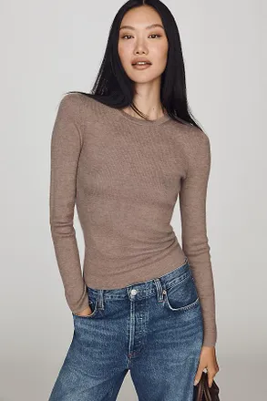 Maeve Markie Lightweight 100% Cashmere Long-Sleeve Sweater