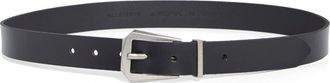 AllSaints Western Hexagonal Buckle Leather Belt in Black /Antique Nickel at Nordstrom Rack, Size Medium