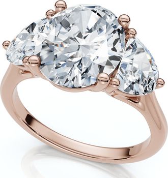 Pompeii3 Certified 3Ct Oval Trilogy Diamond Engagement Ring 14k Gold or Pt Lab Grown
