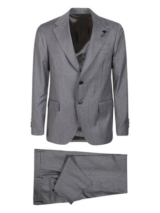 Lardini buttoned wool suit - men - Wool - 50 - Grey