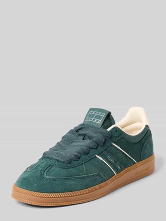 Tommy Jeans Low Top Sneaker aus echtem Rindsvelours in Dunkelgruen, Gr&ouml;&szlig;e 36