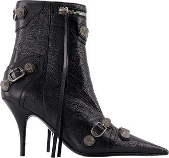 Balenciaga Womens Cagole H90 Ankle Boots Leather Black Shoes Ankle-boots
