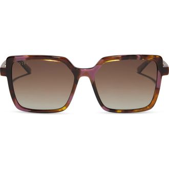 DIFF Eyewear Esme 53mm Gradient Polarized Square Sunglasses in Brown Multi Gradient at Nordstrom Rack
