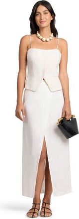 Onia Air Linen Straight Neck Top in Natural at Nordstrom, Size 00