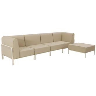 Oviala Conjunto modular de jard&iacute;n bajo para 5 personas beige