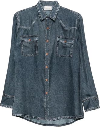 Pierre-Louis Mascia Denim Shirts, female, Blue, Size: XS Aloe Longsleeve Shirt