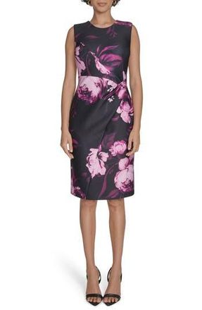Calvin Klein Floral Sleeveless Sheath Dress in Magic Magenta Multi at Nordstrom Rack, Size 10