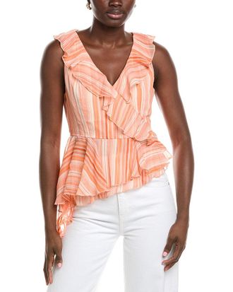 Shelli Segal Laundry By Shelli Segal Asymmetrical Ruffle Blouse