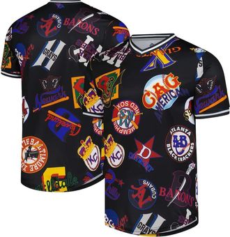 Stitches Mens Stitches Black Negro League Baseball Allover Print V-Neck Baseball Jersey at Nordstrom, Size Medium