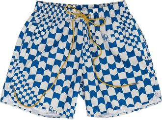Rhude Costume da bagno con motivo chevron - Blu