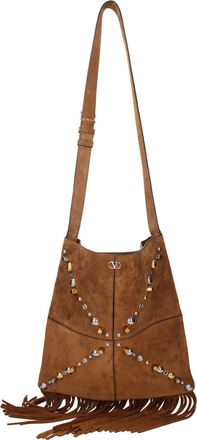 Valentino Garavani Bruine Leren Crossbody Tas