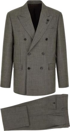 Lardini Feeling Double-Breasted Suit - Heren - Business pakken - Grijs - M - Wol - Kostuums