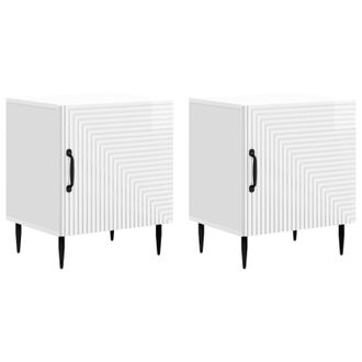 vidaXL Armario De Noche 2 Pcs Brillante 43 X 34,5 X 50 Cm Vidaxl