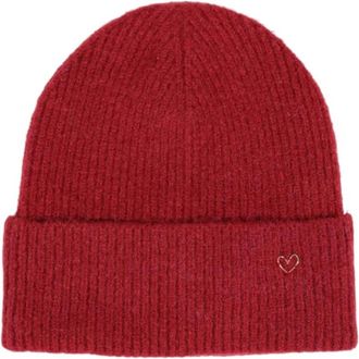 Pieces Polyester Blend Winter Cap - Dames - Hoeden - Rood - ONE Size - Polyester - Accessoires