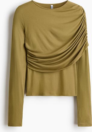 H&M Drapiertes Viskoseshirt - Yellow