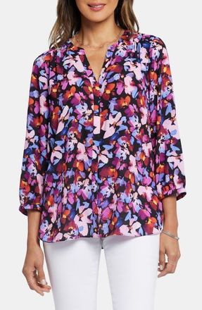 NYDJ Pintuck Blouse in Hot Springs at Nordstrom, Size Large