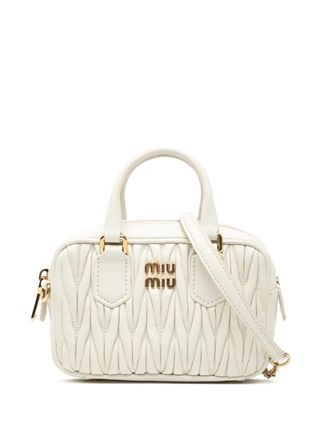 Miu Miu 2010-2025 Mini Matelasse Nappa Arcadie satchel - White