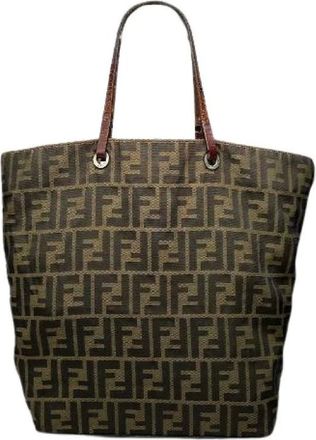 Fendi Pre-owned Tote Bags, female, Beige, Size: ONE SIZE Pre-owned Leather Tote Bag