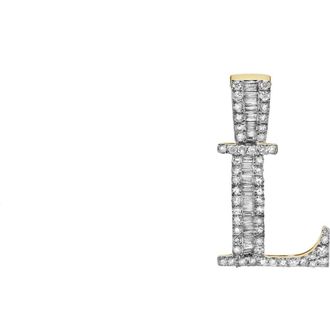 LuvMyJewelry L Initial Diamond Pendant 10K Yellow Gold - 0.52 Carats at Nordstrom