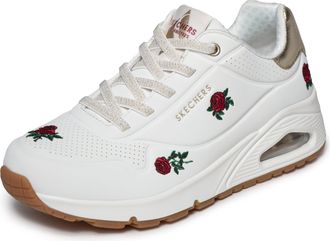 Skechers Womens Uno - Champagne & Roses, Red/Wht, 8