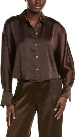 Halston Heritage Satin Cropped Blouse