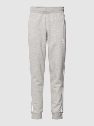 adidas Originals Sweatpants mit Logo-Stitching in Hellgrau Melange, Größe XXL