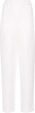 Fabiana Filippi jogging-fit trousers - women - Viscose/Acetate/Linen/Flax/Silk - 44 - White