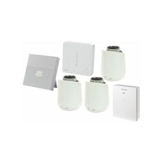 SIEMENS Pack Connected Home : Hub + Thermostat Sans Fil + 3 T&ecirc;tes Thermostatiques + R&eacute;cepteur Siemens Pack4